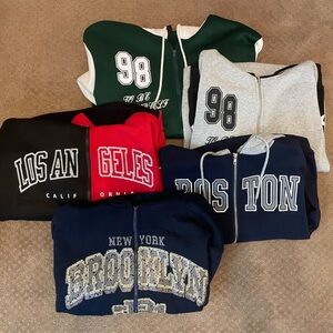 5 girls SHEIN zip up hoodies